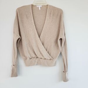 Leith V-Neck Beige Sweater